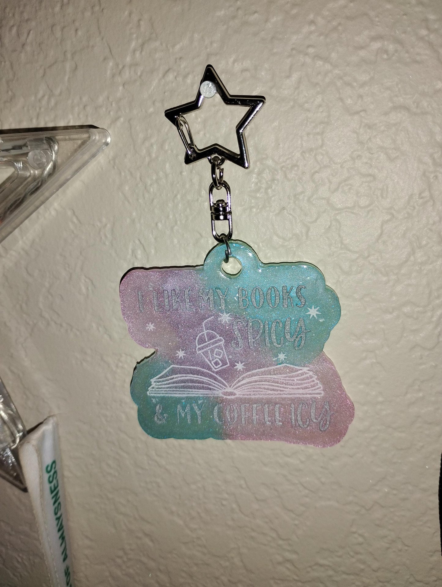 spicy book club lover keychain