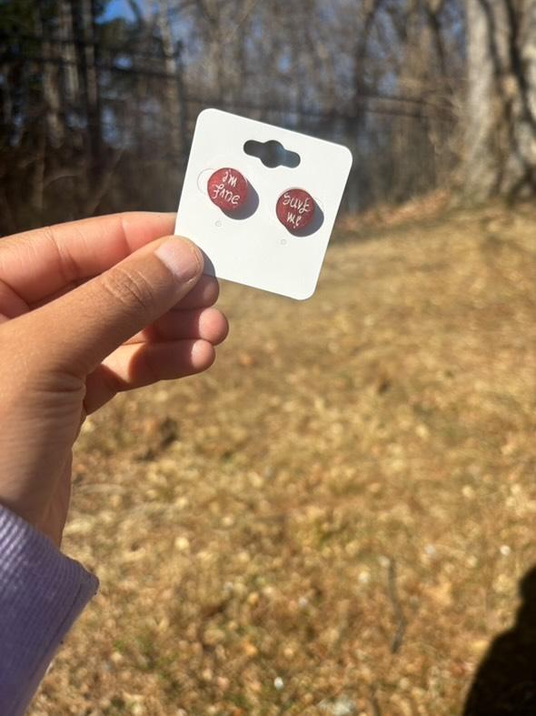 purple whale, BTS themed stud earrings