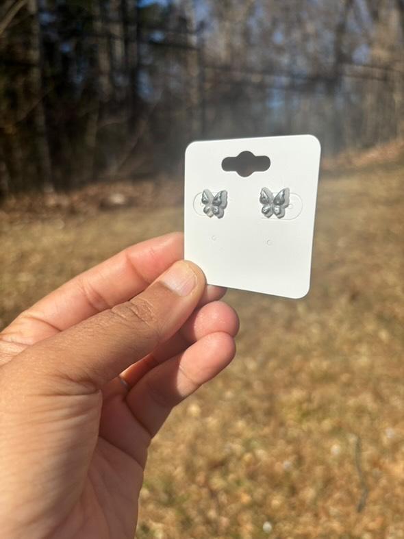 simple kawaii stud earrings. bear, strawberry, or butterfly