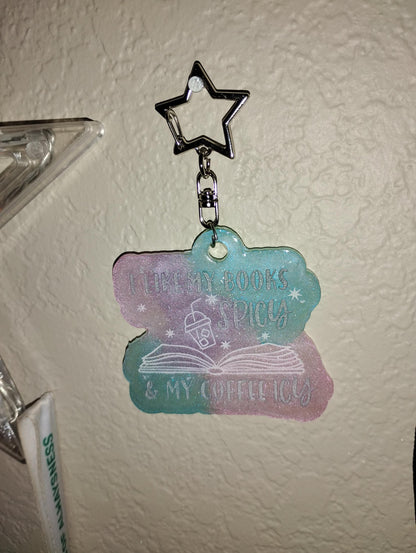 spicy book club lover keychain