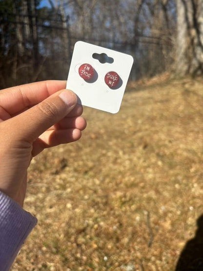 purple whale, BTS themed stud earrings