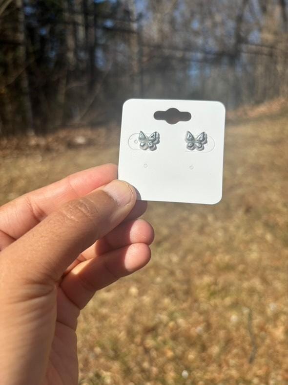 simple kawaii stud earrings. bear, strawberry, or butterfly