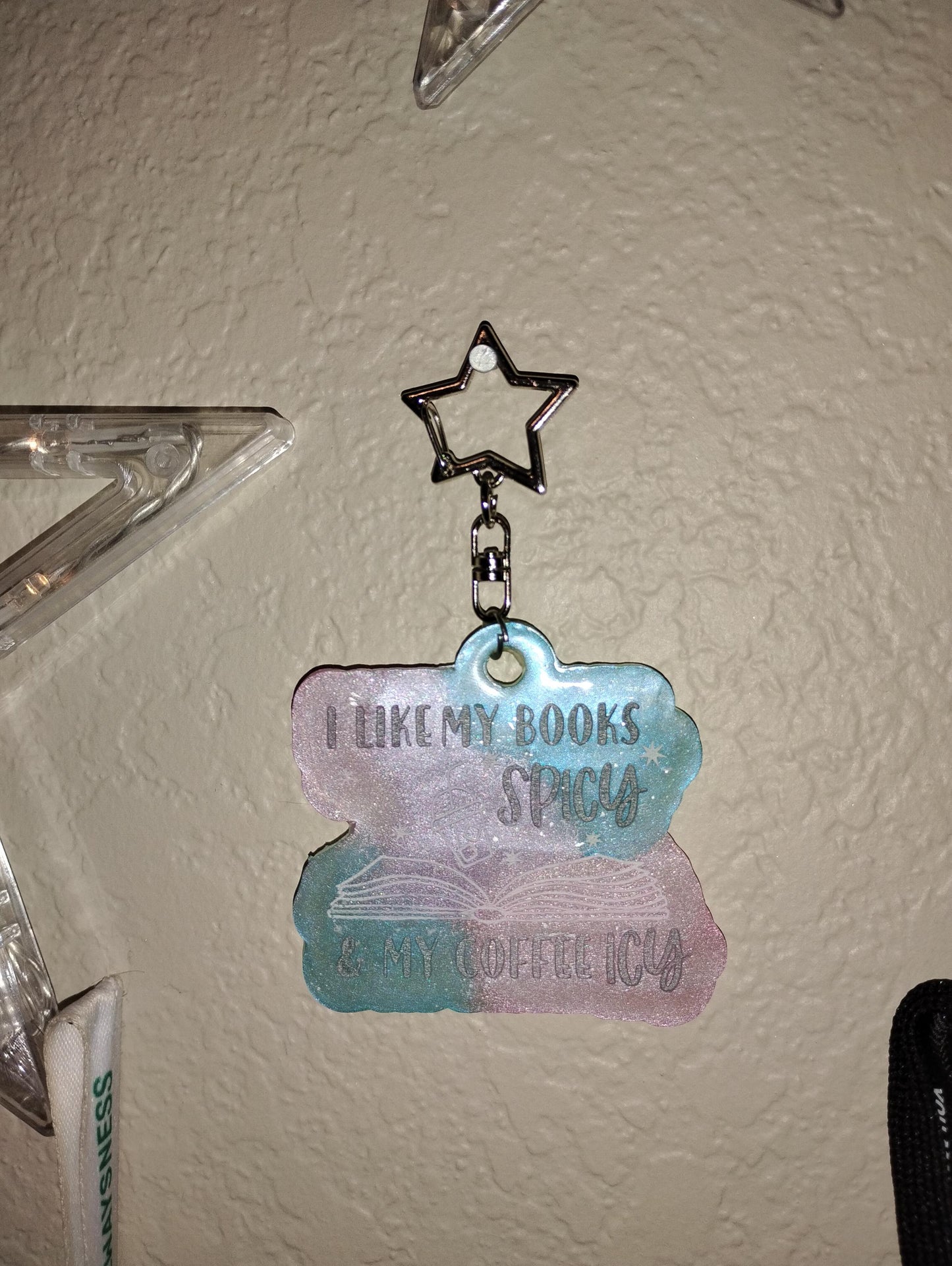 spicy book club lover keychain