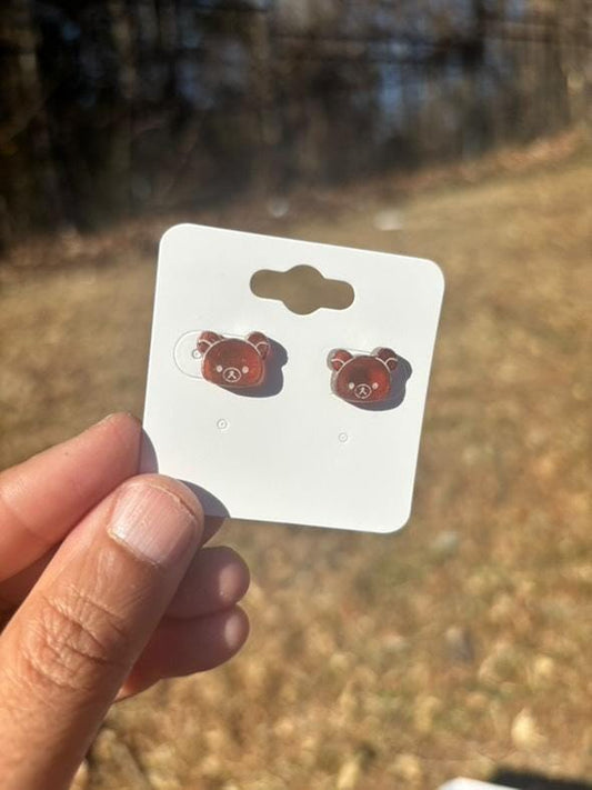 simple kawaii stud earrings. bear, strawberry, or butterfly