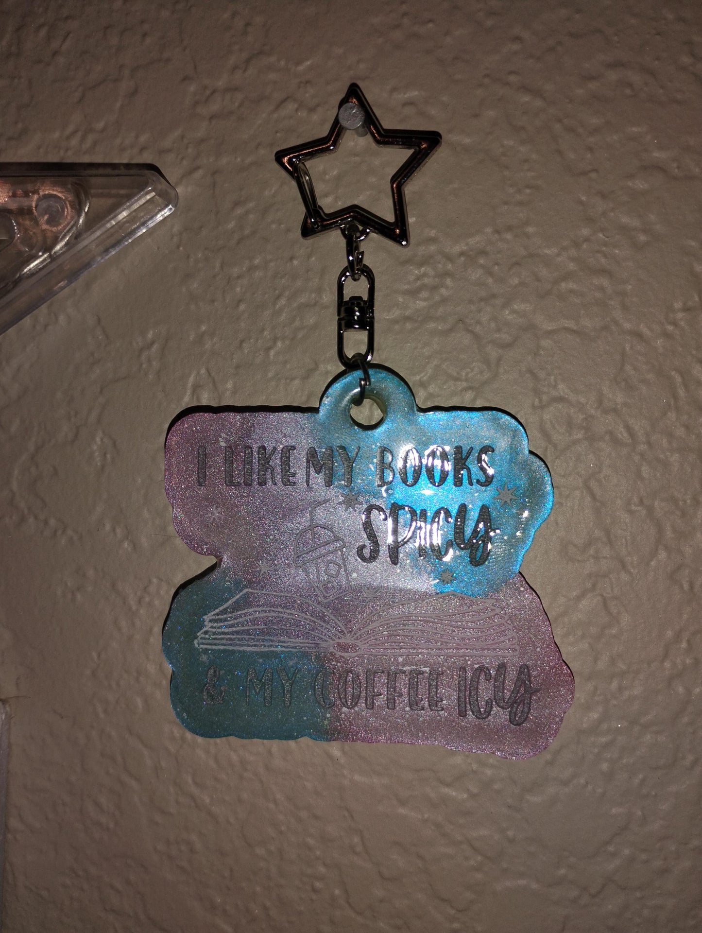 spicy book club lover keychain