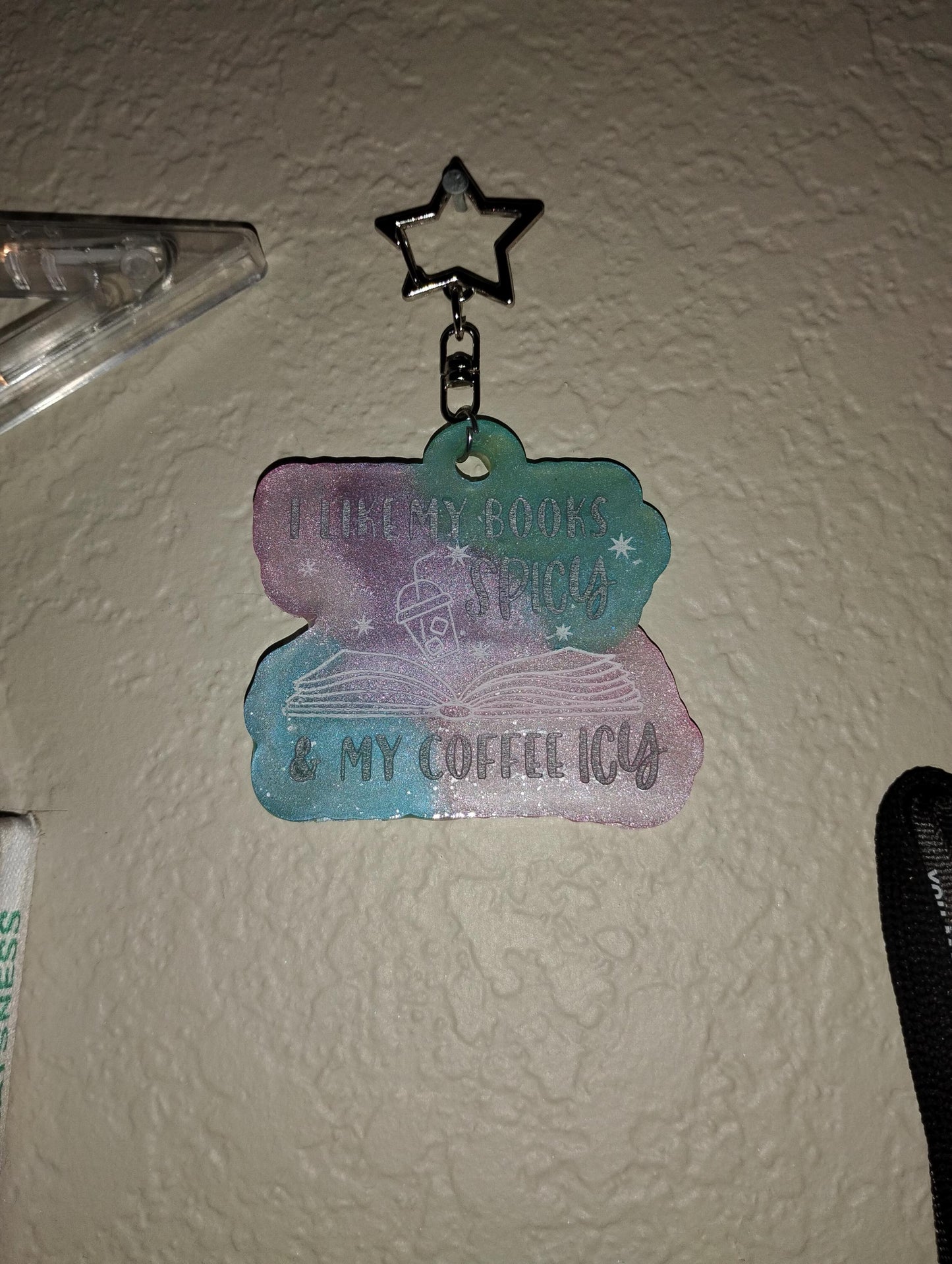 spicy book club lover keychain